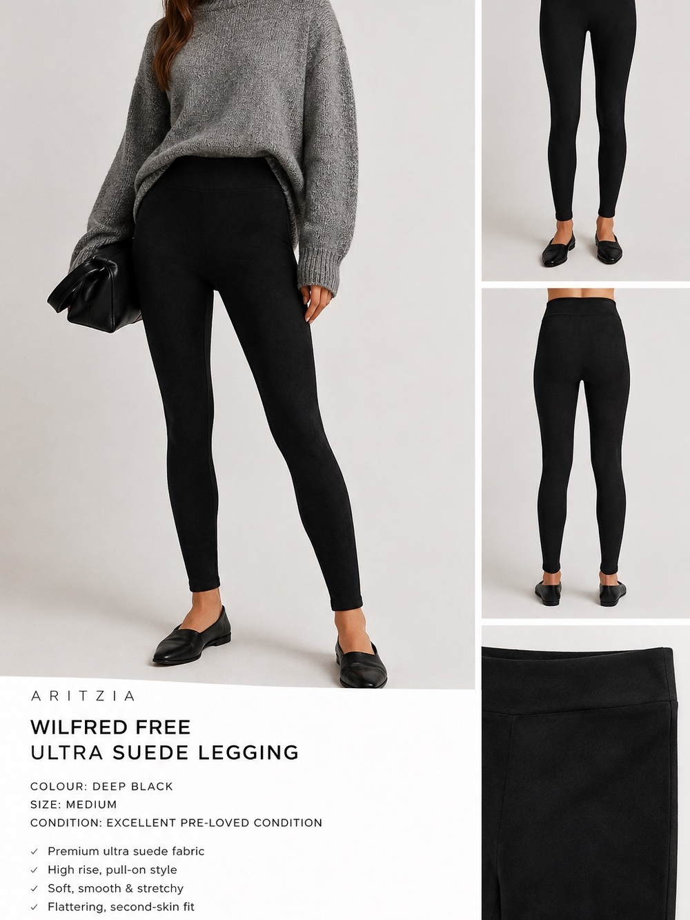Aritzia Black Ultra Suede Jeggings